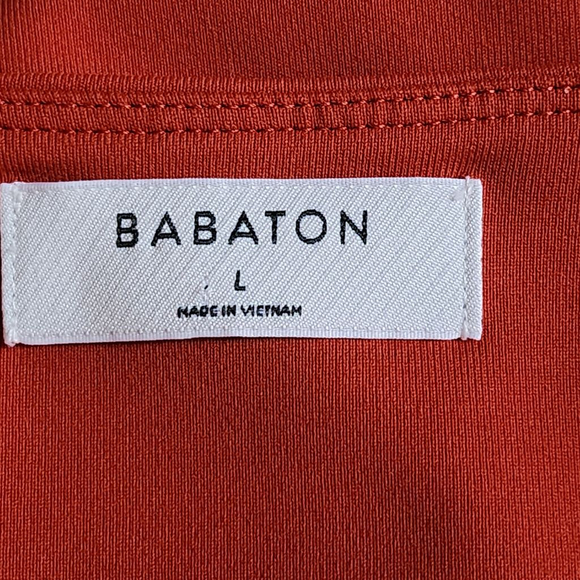 ARITZIA BABATON Contour Long Sleeve V-Neck Crop Top L Burnt Orange - Picture 5 of 6